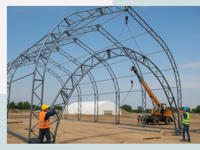 Монтаж ангаров в Узловой от 611 руб. - Надежно и быстро